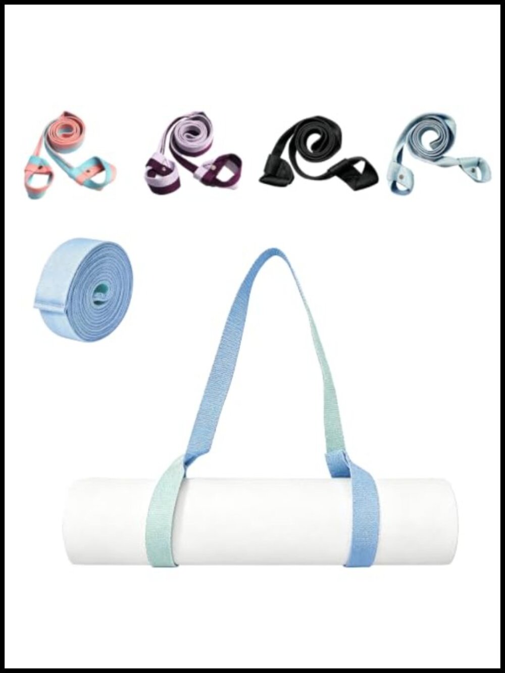 Yoga Mat Strap Adjustable Polyester Carrying Strap Metal Buckles